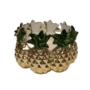 NWT Bath & Body Works Pineapple 3-Wick Candle Holder